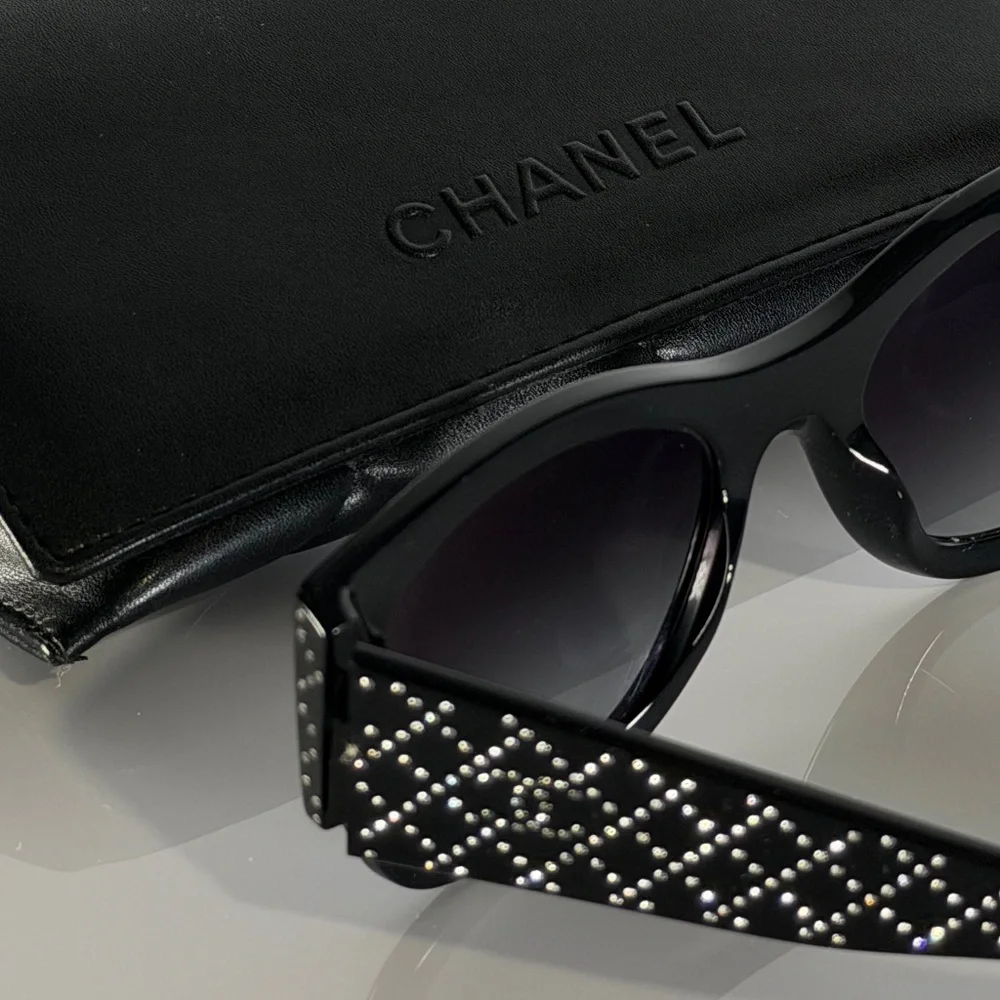Chanel 5421-B Crystal CC Sunglasses – Black - Picture 3 of 12